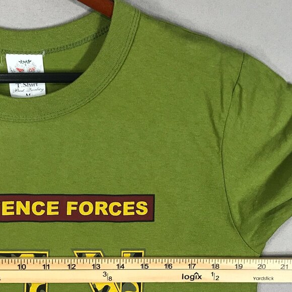 Israel Defense Forces T-Shirt Men's Medium Green Graphic Holy Land Short Sleeve - Picture 7 of 9